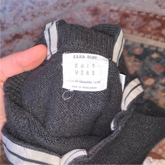 Zara Baby Boy Knit Bundle Overalls Mock Neck Sweater and Top Size 12-24 Mos - Picture 2 of 8